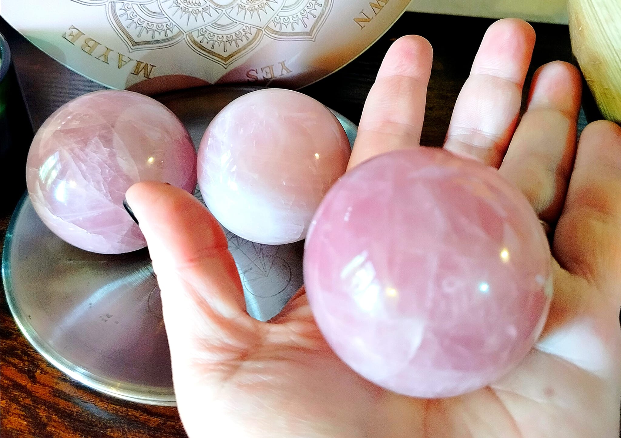 SFERE IN QUARZO ROSA