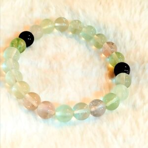 Braccialetto Fluorite e Ossidiana