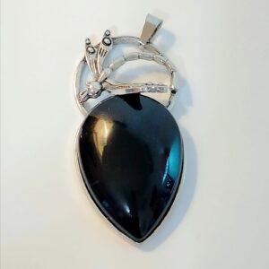 CIONDOLO LIBELLULA OSSIDIANA 5 CM